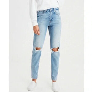 American Eagle OutFitters High-Rise Distressed Mom Jeans